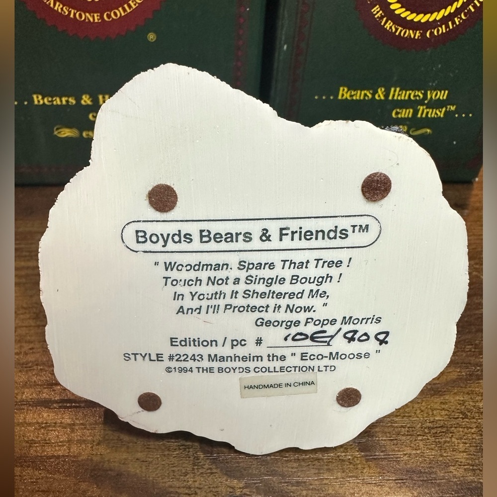 Boyds Bears & Friends Bearstone Manheim The “Eco-Moose” - Picture 3 of 8